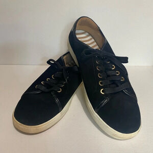 Vionic Brinley VS339 Women's Size 10 Black Suede Sneakers Lace Up Low Top